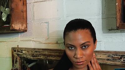 Arab model with a big round ass Fatima Kojima strips naked for Playboy