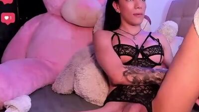 Kinky Big Shaft TGirl Jerking Off on Webcam Part 6