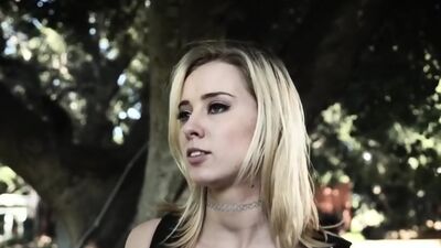 Skinny teens Haley Reed tight pussy double fucked by two big cocks
