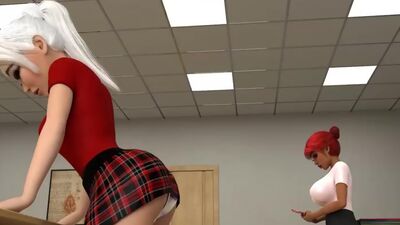 Futa with tiny cock sucks another futa's HUGE cock!