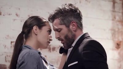 Sexy big tits secretary fucks her dirty boss and pleased his dirty needs