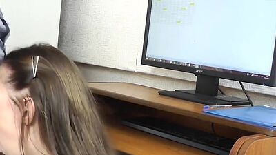 Wife cheating on husband at work with the boss