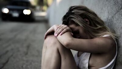 Dirty dude fucking a hot blonde homeless teen Aubrey Sinclair roughly