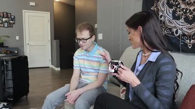 Sofie rewards Alex by taking good care of his boner