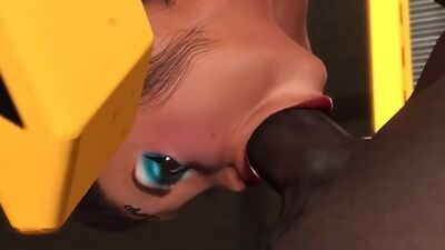 A sexy ebony in restraints gest fucked hard by a black big cock