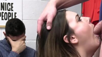 Pierced teen thief Kinsley Kane punish fucked by LP officer next to her BF