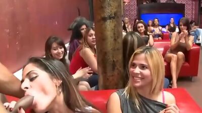 Horny girls suck and fuck male strippers