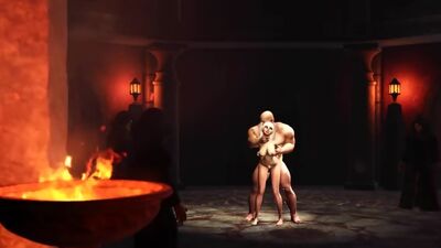 Sexy hot blonde gets fucked by big man in a medieval castle