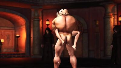 Sexy hot blonde gets fucked by big man in a medieval castle