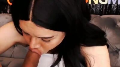 Huge Pecker Ladyboy LongMint Self Sucking on Webcam