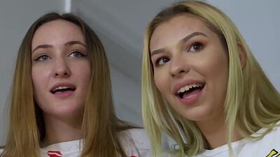 Daddies comes close and fucks each others stepdaughters on the bed