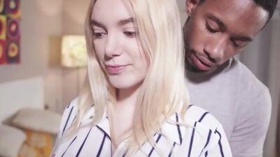 Stepbrothers big black cock getting pleasured by his busty stepsister