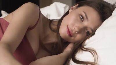 Busty European teen Mila Azul showing her big tits after passion striptease