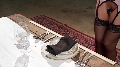 Blonde busty MILF training on big cock