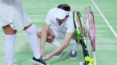 Rogue Tennis Ball Produces An Anal Racket
