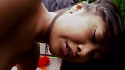 Asian backyard dinner with Sharon Lee that gets anal