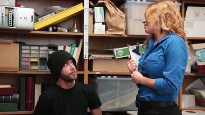 Male suspect was caught shoplifting red handed by female LP officer. A full body search was conducted, and there was something mysteriously hard in suspects jeans