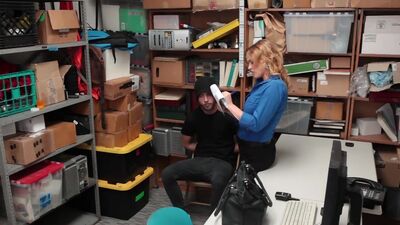 Male suspect was caught shoplifting red handed by female LP officer. A full body search was conducted, and there was something mysteriously hard in suspects jeans