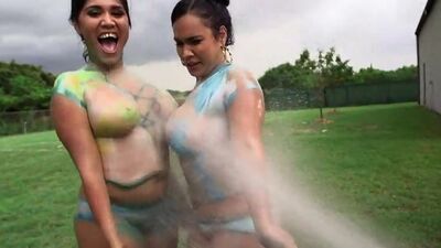 Two big huge asses outside