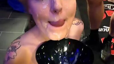 Facials and cumshots with behind banging on bibi