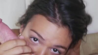 Slutty teen throating and sucking