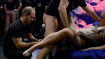 Black and white dicks drill sexy skinny blonde