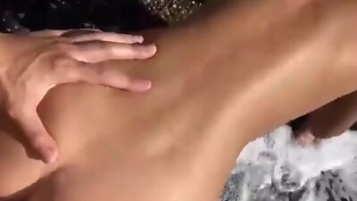 Gangbang orgy on the beach with hot babe p1