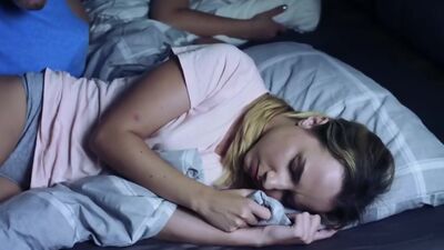 Horny dad bangs dauhters friend right next to them