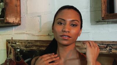 Beautiful Latin model Fatima Kojima shows perfect naked body and big ass