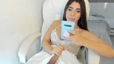 Super Hot TS Valen Jonex Jerking Off on Webcam 8