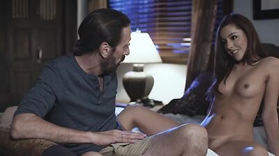 Vanna Bardot strips and spreads her pussy for her stepdad