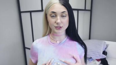 Stepsister letting her stepbrother touch her big bouncy breasts