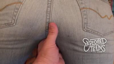 Tall leggy blonde with D-cup tits makes her first fuck video