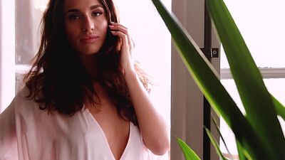 Petite Russian MILF beauty Nicole Winter solo striptease for Playboy