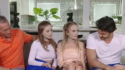 Besties loves their dads cocks thrusting deep their wet pussies