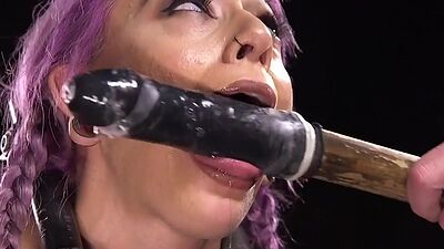 Bondage sub nipple clamped and toyed while bound by maledom