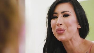 Protective big tits stepsister Lily Lane helps bro out with his GF problems