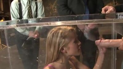 BDSM bukkake teen ruined in bondage gangbang