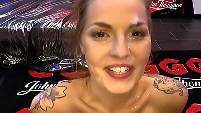 Perfect teen in stocking bibi moan gets facials