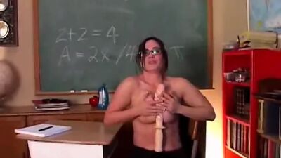 Sexy MILF in stockings feels naughty so she strips and has a nice little wank