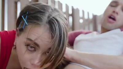 Stepbrother lets his stepsister enjoy his hard throbbing cock