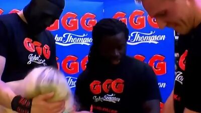 Interracial gangbang and bukkakes on slut lucie