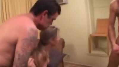 Gagging milf gets degraded in extreme trio