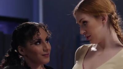 Lesbian teens Maya Kendrick and Eliza Ibarra licking horny teachers pussy