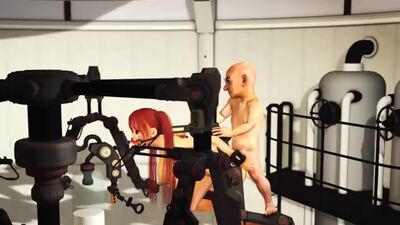 Red haired hot gagged girl in cuffs gets fucked hard by a midget man