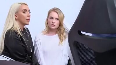 Mom and dauther thieves negotiate with 3some sex