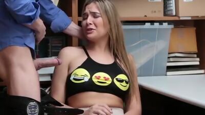 Shy teen thief Blair Williams lured into fuck by dirty a LP officer