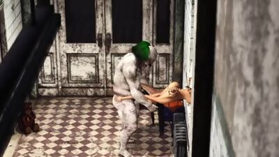 Super hot sexy college girl gets fucked hard by an Evil clown