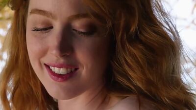 Sexy redhead MILF Erna Ohara exposed her hairy pussy after hot striptease