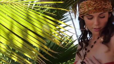 Sexy redhead MILF Erna Ohara exposed her hairy pussy after hot striptease